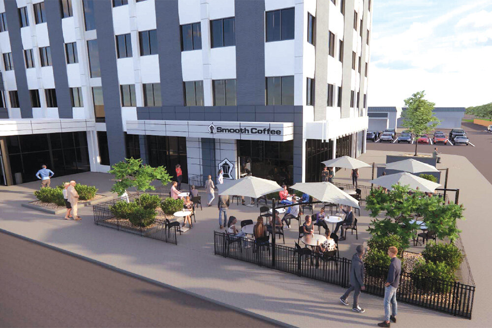 Infill is expected to start soon on a Plaza Towers coffee shop with an opening estimated for late summer
